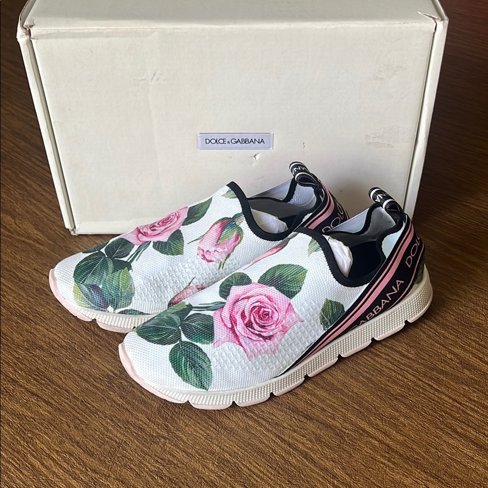 Dolce & Gabbana Pink Floral Sorrento Shoes